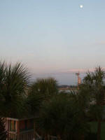 Moon over Murrells Inlet from Trina's balcony, 7:17 a.m.