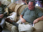 Joe, beside Chester (Amber & Tim's dog), with Daddy.