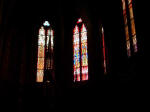 Impressively beautiful stained glass windows of the abbey church of Saints-Pierre-et-Paul (Peter and Paul).