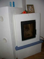 Dieter built this energy-saving oven; Daddy's shell picture holds this place of honor in the living room.