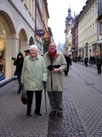Tante Hildegard and Joe in the 1-mile Hauptstrae (Main Street), longest pedestrian zone in Europe.