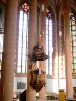Pulpit of the Holy Ghost Church, which for years had been shared equally, even simultaneously: Protestants worshipping in the nave (body of the church) and Roman Catholics in the choir (chancel area, with altar).