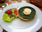 My exquisite Cafe Schafheutle lunch, spinach quiche.