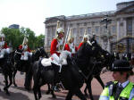 Mounted Regiments change the Queens Life Guard. A Long Guard (17 men) is mounted when The Queen is resident in London, otherwise a Short Guard (12 men) is mounted.